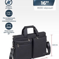 RIVACASE 8530 black сумка для ноутбука и ультрабука до 16" с отделением для планшета до 10.1" из водоотталкивающей ткани