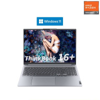 16" Ноутбук Lenovo ThinkBook 16, AMD Ryzen 7 7735H (3.2 ГГц), RAM 32 ГБ, SSD 512 ГБ, AMD Radeon 680M, Windows Pro, (21J00002CD), Lenovo ThinkBook 16+ R7 7735H-32+512-Шифер серый, Английская клавиатура