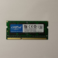 Оперативная память Crucial DDR3 8 ГБ 1333 MHz SO-DIMM PC3-10600s 1x8 ГБ (CT102464BF1333n)