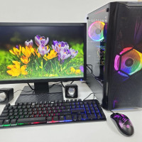 22" Компьютер в сборке Компьютерс Игровой компьютер i5 /8GB/SSD-256/Монитор 22" (Intel Xeon E5-2420 v2 (2.2 ГГц), RAM 8 ГБ, SSD 256, NVIDIA GeForce GTX 650 Ti (1 Гб), Windows), черный, Российская клавиатура