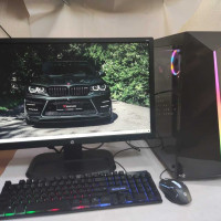 24" Компьютер в сборке Компьютерс i7/GTX1050/16G/SSD-128/НDD-500/Монитор-24" (Intel Core i7-950 (3.06 ГГц), RAM 16 ГБ, SSD 128, NVIDIA GeForce GTX 1050 (4 Гб), Windows), черный, Российская клавиатура