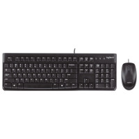 Комплект мышь + клавиатура проводная Logitech MK120, Английская клавиатура, черный