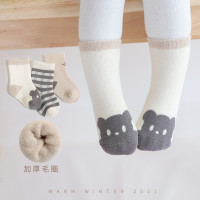 2022冬季新品宝宝袜子加厚保暖新生婴儿袜可爱卡通男女儿童中筒袜