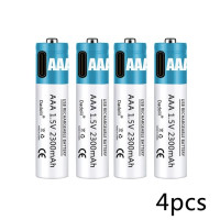 Новинка, перезаряжаемая батарея AAA 1,5 в, 2300 мАч, перезаряжаемая батарея AAA, литий-полимерная батарея, быстрая зарядка через USB-кабель Type-C