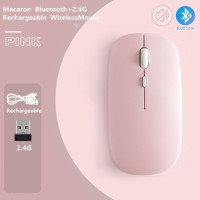 Беспроводная Bluetooth-мышь Macaron, цвет розовый