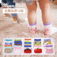 新款后跟卡通毛圈加厚宝宝袜 精梳棉无骨点胶保暖毛巾儿童袜子