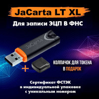 Носитель для электронной подписи (ЭЦП) Аладдин JaCarta LT XL_XL 64 КБ, оранжевый, черный