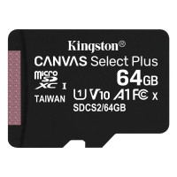 Карта памяти MicroSD 64GB Kingston Class 10 Canvas Select Plus A1 (100 Mb/s) без адаптера (SDCS2/64GBSP)