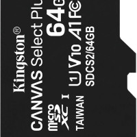 64 Гб Карта памяти Kingston Canvas Select Plus microSDXC (SDCS2/64GBP), UHS-I, U1, class 10