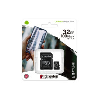 Карта памяти Kingston Canvas Select Plus A1, 32 ГБ (SDCS2/32GB) , Class 10 (100 Mb/s) + SD адаптер