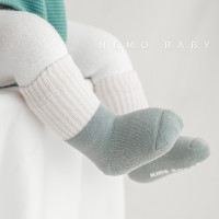 21年新款秋冬毛圈加厚宝宝袜子新生婴儿防滑学步地板袜儿童中筒袜