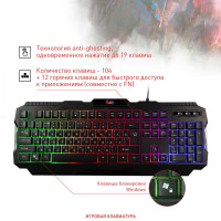 Клавиатура проводная игровая Smartbuy RUSH Warrior 308 USB (SBK-308G-K), черный