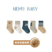 20年儿童袜子秋冬季保暖加厚加绒毛圈袜男女中小童中筒袜宝宝袜潮