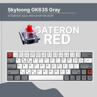 Клавиатура механическая Skyloong GK63S Gray, переключатели Gateron Red