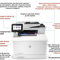 МФУ Лазерное HP Color LaserJet Pro M479fnw + Русское меню + Перезаправляемые картриджи + Двустороннее сканирование