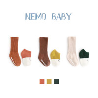 20年秋冬新款儿童袜子套装韩版可爱卡通纯色防滑中筒宝宝袜婴儿袜