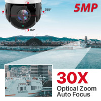 IP-камера наружная с поддержкой 4G, Sim-карты, 5 Мп, Wi-Fi, 30-кратный оптический зум