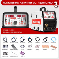 Сварочный аппарат ANDELI, 220 В, полуавтоматический сварочный инвертор для сварки MIG/TIG/MMA/CUT/COLD, алюминиевые сварочные аппараты без газа