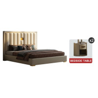 Современная мебель для спальни кожаная мягкая задняя кровать 1,5/1,8 м рамка большая кровать