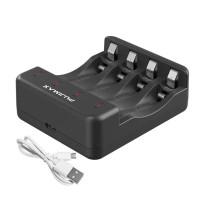 Умное зарядное устройство для никель-цинкового аккумулятора с 4 слотами и индикатором, зарядный кабель, умная Быстрая зарядка светодиодный светкой для перезаряжаемых никель-цинковых аккумуляторов