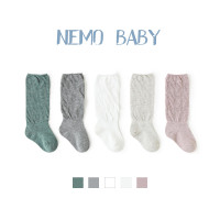 20新款儿童堆堆袜子秋季纯色宝宝长筒棉袜无骨缝头婴儿及膝中筒袜