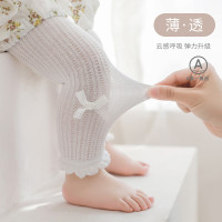 2023夏季新品女童打底裤超薄网眼宝宝九分裤蝴蝶结公主白色舞蹈裤