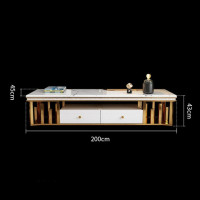 Современный мраморный журнальный столик, шкафчик для телевизора, прямоугольный чайный столик для комнаты в стиле постмодерн из нержавеющей стали, скамейка
