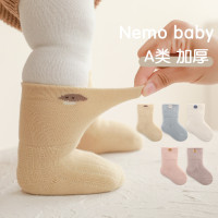 婴儿袜子2022冬季新品可爱卡通超萌松口初生婴幼儿男女宝宝中筒袜