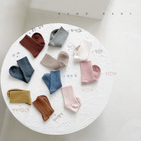 2022儿童袜子秋冬新品双针纯色无骨宝宝中筒袜韩国潮范男女童袜子