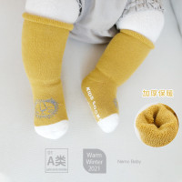 秋冬儿童袜子毛圈加厚婴儿袜子点胶卡通防滑宝宝高筒新生儿地板袜
