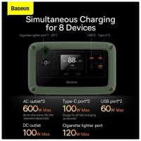 Baseus Energy Stack 600W Green. Портативная электростанция Power Bank 576 Wh с Быстрой зарядкой 1.5 часа