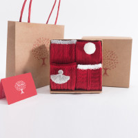 高端礼盒满月百天周岁送礼宝宝袜大红本命年加厚保暖儿童新年袜子