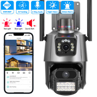 IP-камера наружная водонепроницаемая с двумя объективами, 8 Мп, 4 МП