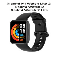 Силиконовый ремешок для Xiaomi Mi Watch Lite 2 / Redmi Watch 2 Lite, черный