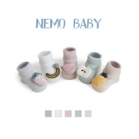 新款宝宝袜子春夏精梳棉松口不勒脚新生婴儿袜子点胶防滑学步袜子