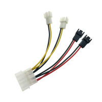 Переходник питания для вентилятора 4pin на 4х3pin Espada E4PINm-4X3pINm / 2pin molex кабель 12v 5v /