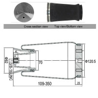 Пружины пневматической подвески 1S9000 W21-760-9000, 1 шт., резиновый амортизирующий мешок для грузовика с одним портом