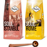 Кофе молотый Poetti Istanbul + Poetti Rome 200 г, набор из 2 шт. + ложка