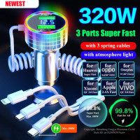 Автомобильное зарядное устройство USB 5 в 1, 320 Вт, адаптер для быстрой зарядки телефона iPhone 14 Pro Max Apple 13 12 11 Samsung Huawei OPPO Oneplus Xiaomi
