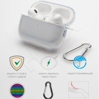 Силиконовый чехол для наушников Apple AirPods pro 2 / противоударный чехол на аирподс про 2 с карабином