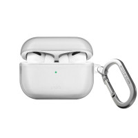 Чехол Uniq Glase для беспроводных наушников Apple Airpods Pro 2 / на Эпл Аирподс Про 2 тонкий силиконовый с карабином, прозрачный