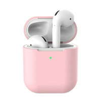 Чехол для наушников Apple AirPods 2/1, Силиконовый чехол для беспроводных наушников Айрподс, розовый