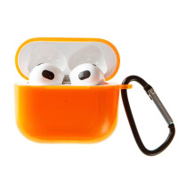 Чехол для наушников AirPods 3 полупрозрачный оранжевый