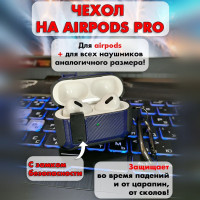 Чехол для наушников Airpods Pro противоударный с кнопкой