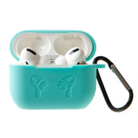 Силиконовый чехол с карабином для наушников Apple AirPods Pro, бирюзовый
