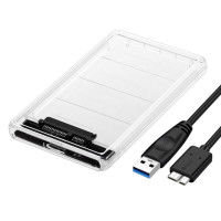 Бокс для жесткого диска пластиковый, прозрачный, USB 3.0 - SATA 3, 2.5"