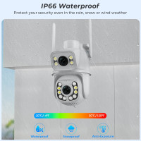 IP-камера с двойным объективом, 8 Мп, 4K, PTZ, 4 МП