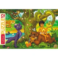 Пазлы "Маугли" 12 элементов в рамке