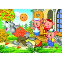 Пазлы для малышей и детей. Три поросёнка. 30 элементов.