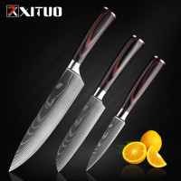 XITUO высококачественный шеф-нож 7CR17 из высокоуглеродистой нержавеющей стали японская серия дамасский лазерный узор шеф-повара 8 дюймов кухонный нож